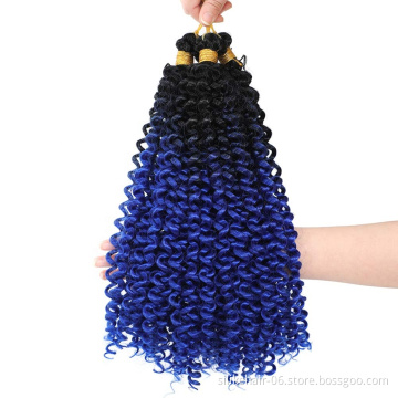 Kinky Curly  Water Wave Crochet Hair Braids 14 Inch Ombre Water Wave Crochet synthetic braiding hair Synthetic Hair Extensions